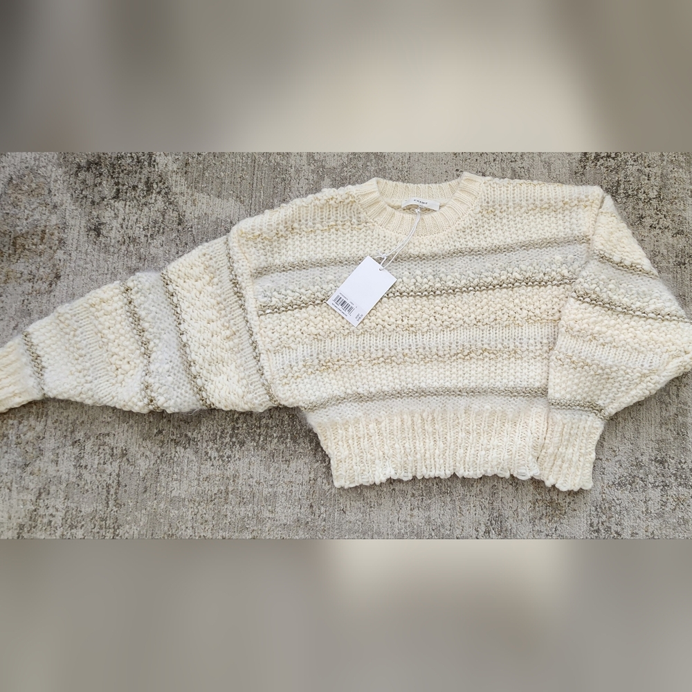 FRAME Cream Textured Sweater